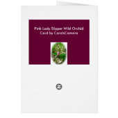 Lady Slipper Wild Orchid Card (Achterkant)