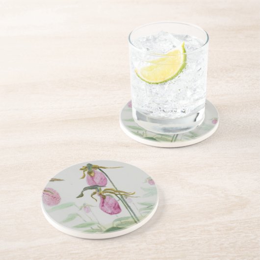 Lady Slippers Zandsteen Onderzetter (Zijkant)