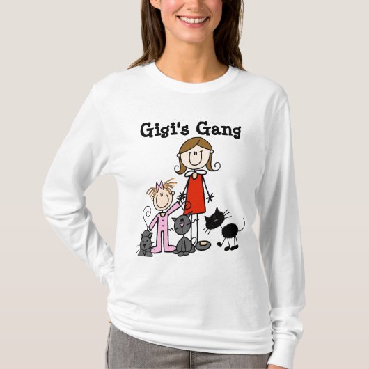 Lady, Small Girl, Three Cats T-shirt (Voorkant)