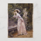 Lady Smelling-Rozen Briefkaart (Voorkant)