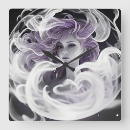 Lady Smoke Vierkante Klok