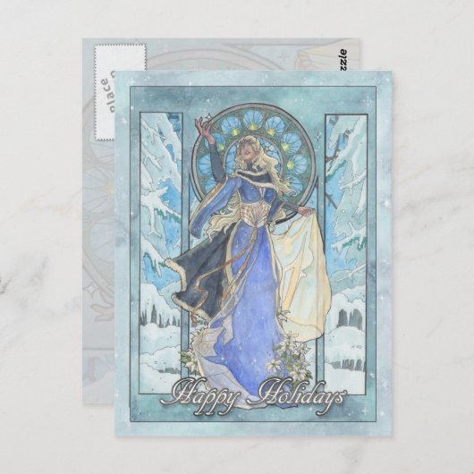 Lady Snowflake Briefkaart (Voorkant / Achterkant)