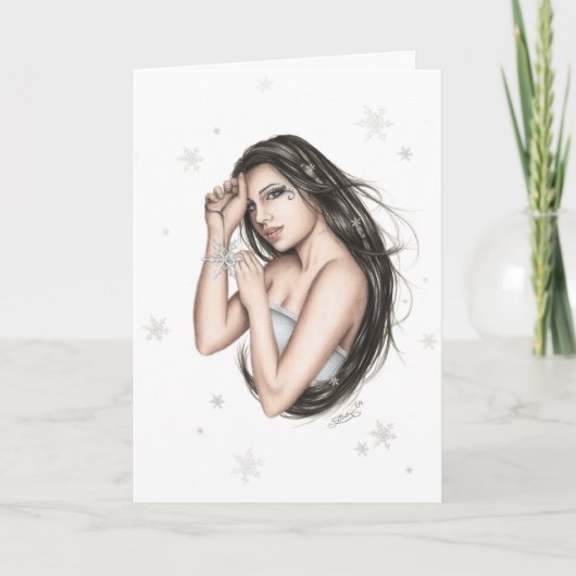 Lady Snowflake Christmas Kaart (Voorkant)