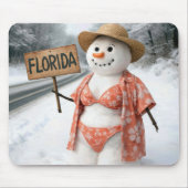 Lady Snowman Hitchhiking with a Florida Sign Muismat (Voorkant)