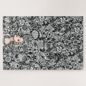 Lady Spring Puzzle - Flowers Hair Girl - Schildere Legpuzzel (Horizontaal)