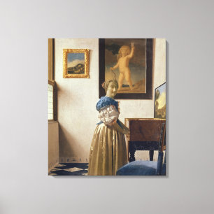 Lady stand at the Virginal, c.1672-73 Canvas Afdruk