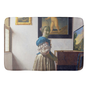 Lady Standing bij een Virginal, Johannes Vermeer Badmat