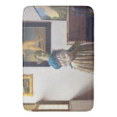 Lady Standing bij een Virginal, Johannes Vermeer Badmat (Voorkant Verticaal)