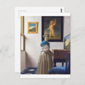 Lady Standing bij een Virginal, Johannes Vermeer Briefkaart (Voorkant / Achterkant)