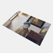 Lady Standing bij een Virginal, Johannes Vermeer Deurmat (Schuin)