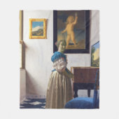 Lady Standing bij een Virginal, Johannes Vermeer Fleece Deken (Voorkant)