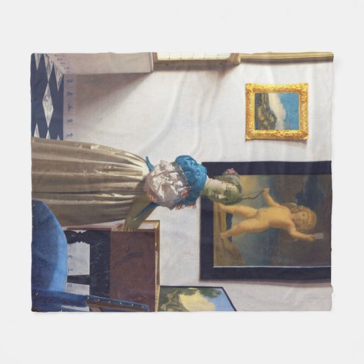 Lady Standing bij een Virginal, Johannes Vermeer Fleece Deken (Voorkant (Horizontaal))