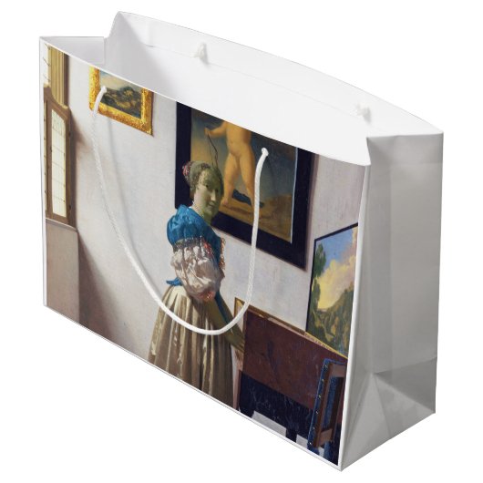 Lady Standing bij een Virginal, Johannes Vermeer Groot Cadeauzakje (Achterkant Gekanteld)