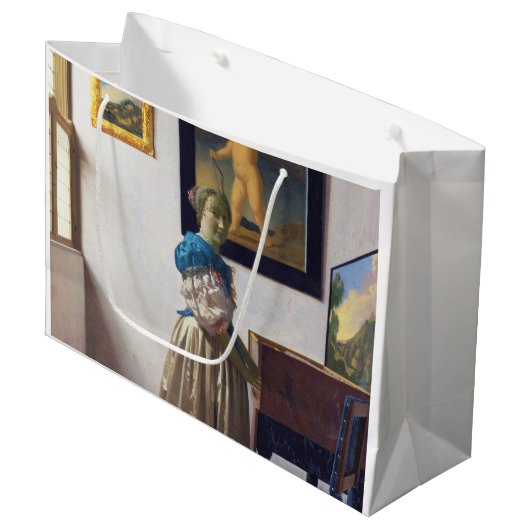 Lady Standing bij een Virginal, Johannes Vermeer Groot Cadeauzakje (Voorkant Gekanteld)