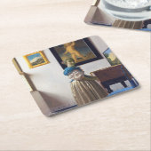 Lady Standing bij een Virginal, Johannes Vermeer Kartonnen Onderzetters (Schuin)