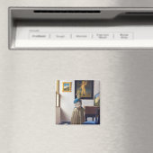 Lady Standing bij een Virginal, Johannes Vermeer Magneet (Insitu (Vaatwasser))