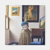 Lady Standing bij een Virginal, Johannes Vermeer Magneet (Voorkant)