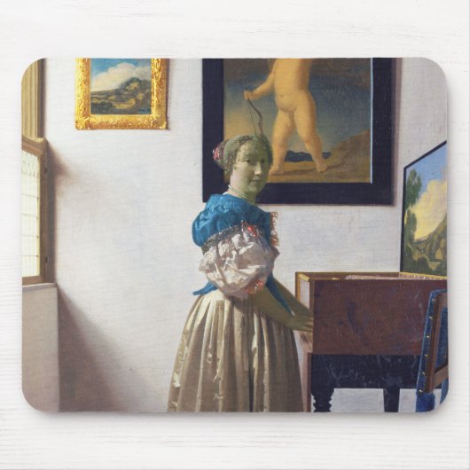 Lady Standing bij een Virginal, Johannes Vermeer Muismat (Voorkant)
