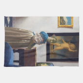 Lady Standing bij een Virginal, Johannes Vermeer Theedoek (Horizontaal)