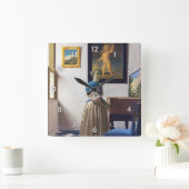 Lady Standing bij een Virginal, Johannes Vermeer Vierkante Klok (Huis)