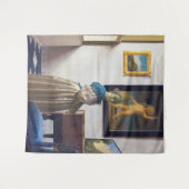 Lady Standing bij een Virginal, Johannes Vermeer Wandkleed (Voorkant (horizontaal))