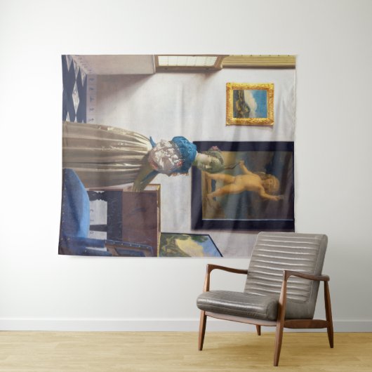 Lady Standing bij een Virginal, Johannes Vermeer Wandkleed (In Situ (horizontaal))