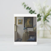 Lady Standing bij een Virginal van Johannes Vermee Briefkaart (Staand voorkant)