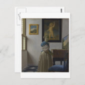 Lady Standing bij een Virginal van Johannes Vermee Briefkaart (Voorkant / Achterkant)