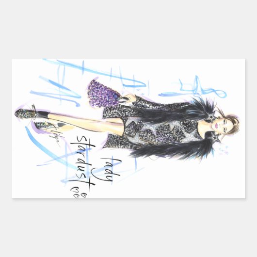 Lady Stardust Rechthoekige Sticker (Voorkant)