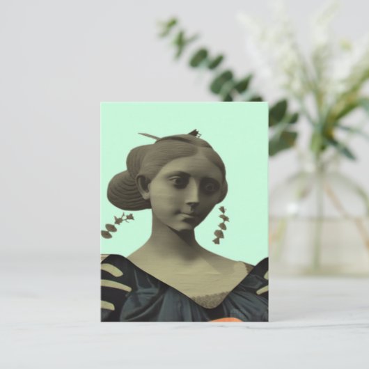 Lady Statue Briefkaart (Staand voorkant)