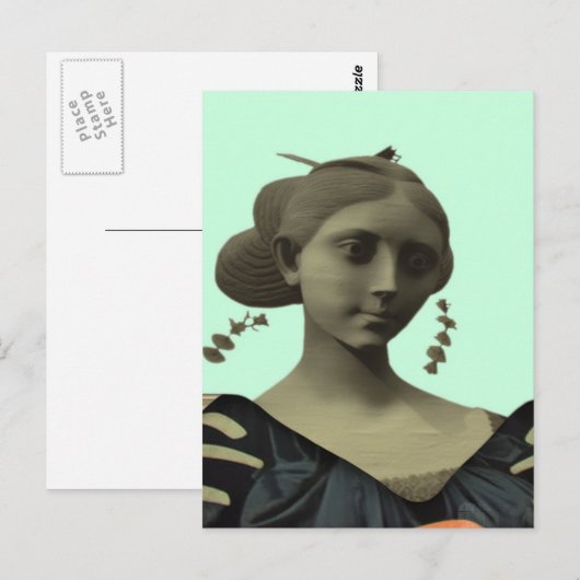 Lady Statue Briefkaart (Voorkant / Achterkant)