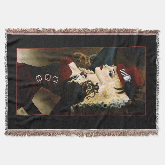 Lady Steampunk Victoriaans Rood Deken (Voorkant)