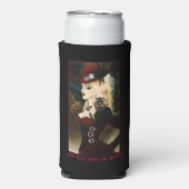 Lady Steampunk Victoriaans Rood Seltzer Blikjeskoeler (Seltzer Voorkant)