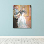 Lady Styling Dochterhaar (door Berthe Morisot) Canvas Afdruk (Insitu (Houten vloer))