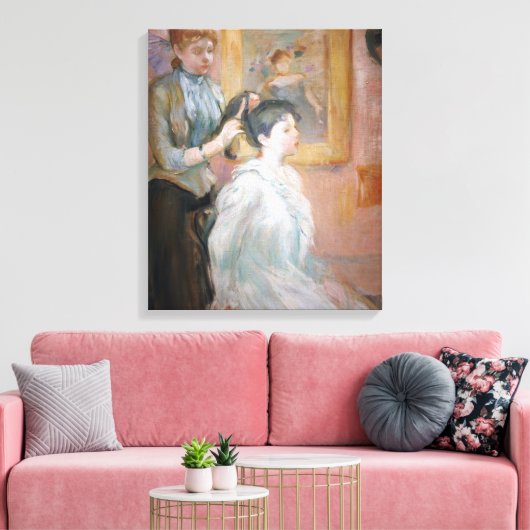 Lady Styling Dochterhaar (door Berthe Morisot) Canvas Afdruk (Insitu (Woonkamer))