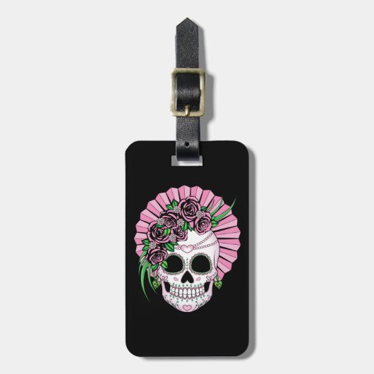 Lady Sugar Skull Bagagelabel (Voorkant verticaal)