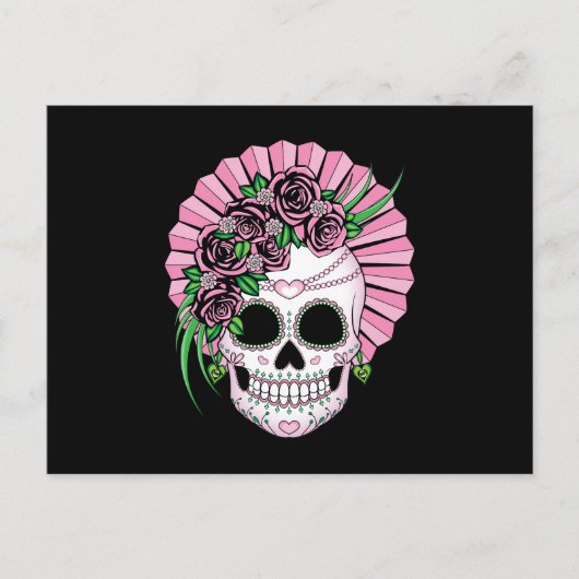 Lady Sugar Skull Briefkaart (Voorkant)