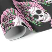 Lady Sugar Skull Cadeaupapier (Rol Hoek)