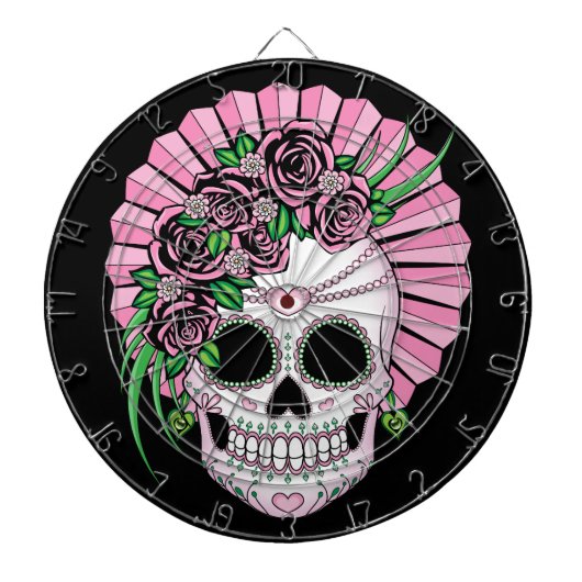 Lady Sugar Skull Dartbord (Voorkant)