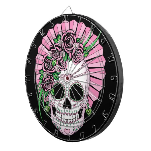 Lady Sugar Skull Dartbord (Voorkant Rechts)