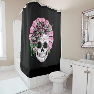 Lady Sugar Skull Douchegordijn