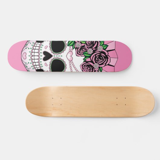 Lady Sugar Skull Skateboard (Horizontaal)
