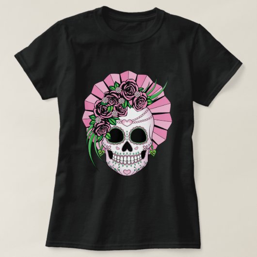 Lady Sugar Skull T-shirt (Design voorkant)