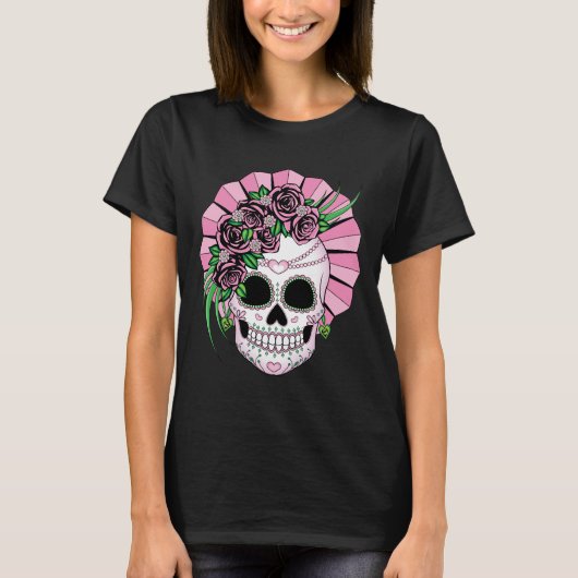 Lady Sugar Skull T-shirt (Voorkant)
