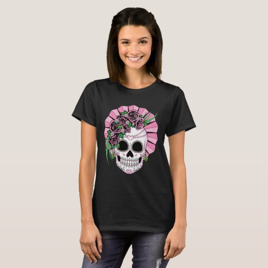 Lady Sugar Skull T-shirt (Voorkant volledig)