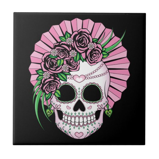 Lady Sugar Skull Tegeltje (Voorkant)