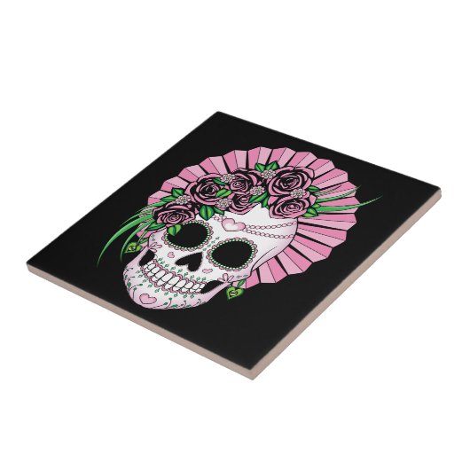 Lady Sugar Skull Tegeltje (Zijkant)