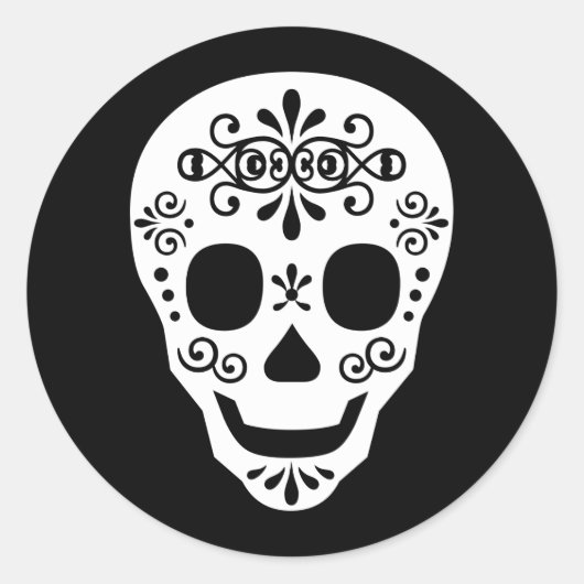 Lady Sugar Skull van Leslie Peppers Ronde Sticker (Voorkant)