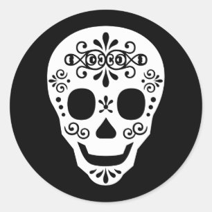 Lady Sugar Skull van Leslie Peppers Ronde Sticker