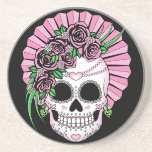 Lady Sugar Skull Zandsteen Onderzetter